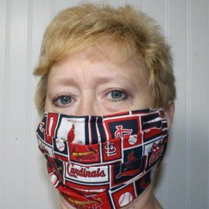 HAND CRAFTED Face Mask St. Louis Cardinals Cotton - Adult - Pocket Style
